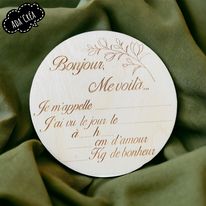 Plaque annonce de naissance ronde