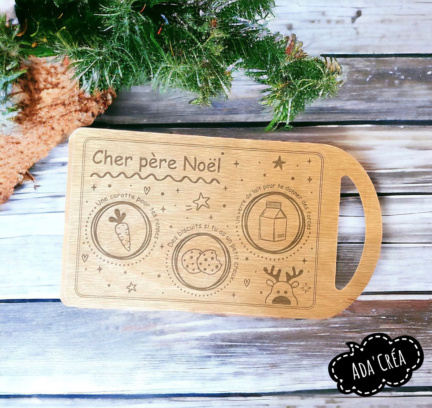 Planche de Noël en bois personnalisée